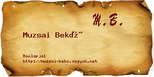 Muzsai Bekő névjegykártya